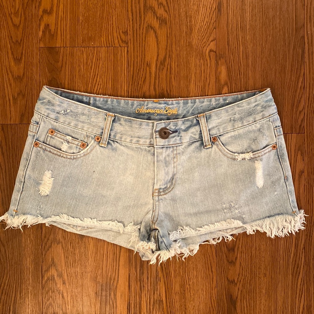 Worn once, cut off, denim, American Eagle light wash, size 4